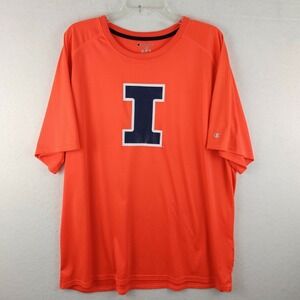 Champion Illinois Dri-Fit Mens XXL Athletic Tee T- Shirt Orange 2XL